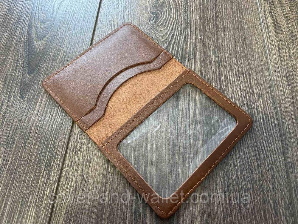 Коричнева обкладинка на авто документи і паспорт LQ Leather Київ - фото 4