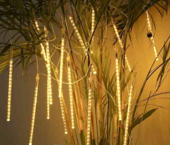 Гірлянда світлодіодні бурульки 8 шт. 50 см (прозорий шнур) Золотий Вінниця