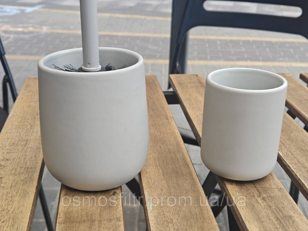 Гарнитур для WC Axentia Mondra белый soft touch доломит 9.5x36x11 см (136028) Киев - изображение 2