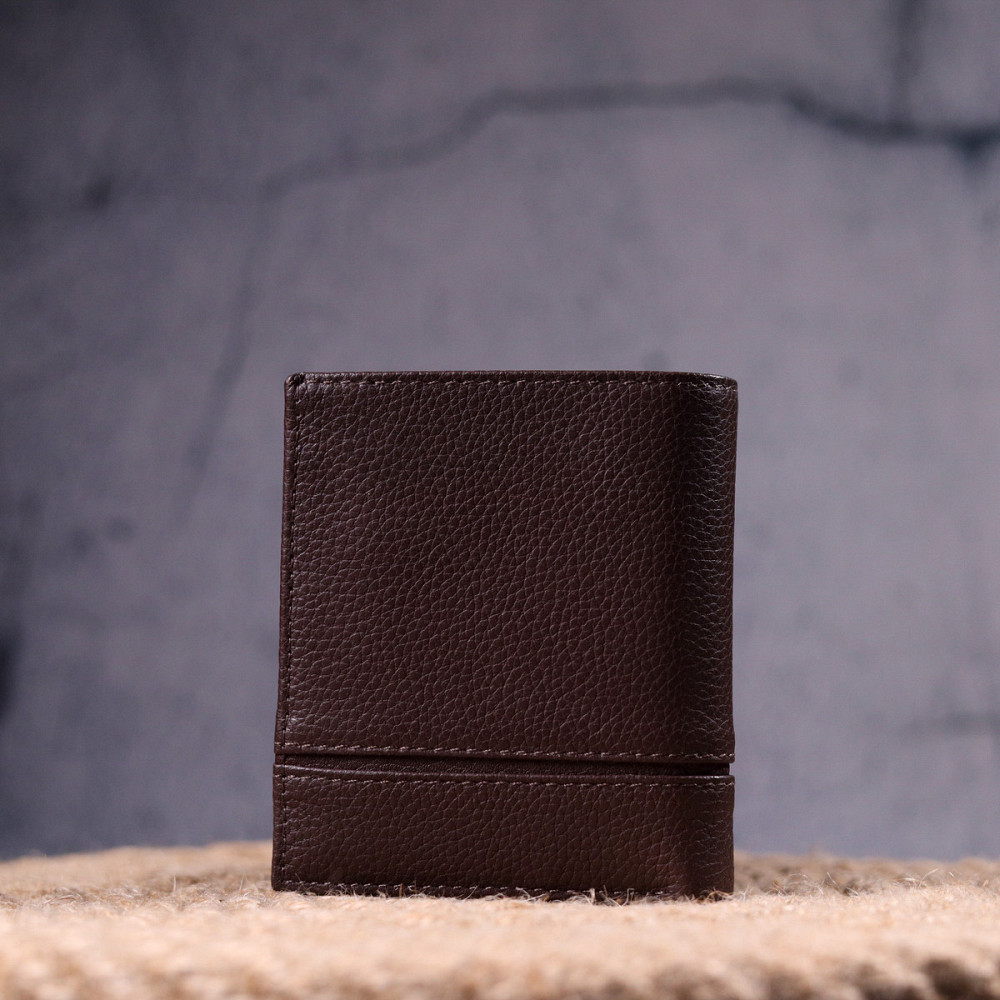 Зручне портмоне для чоловіків з натуральної шкіри KARYA 21322 Коричневий Київ - фото 2