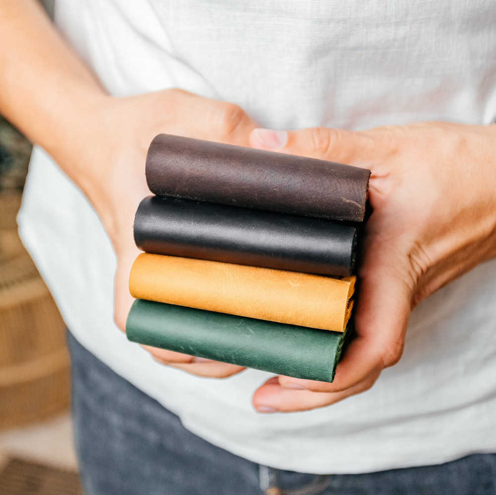 Чоловічий гаманець гаманець з натуральної шкіри, місткий гаманець на кнопці Crazy HorseMasterSem Київ - фото 1