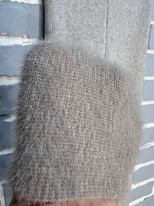 Лосини жіночі U 6161 - 6126 в'язка рубчик теплі з начесом на ангорі one size бежеві, бежевий, one size Київ - фото 20