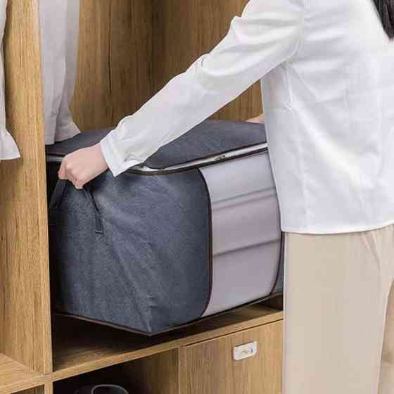 Органайзер для одежды, постельного белья бамбук (серый) Винница