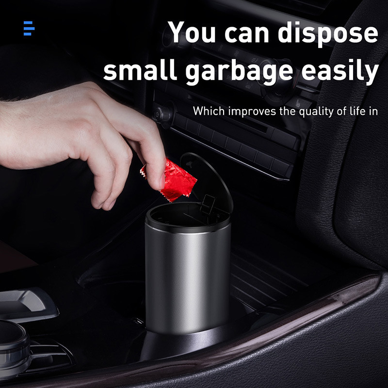 Автомобільний сміттєвий контейнер Baseus Gentleman Style Vehicle-mounted Trash Can（Bag1 roll/30）Dark gray Київ - фото 7