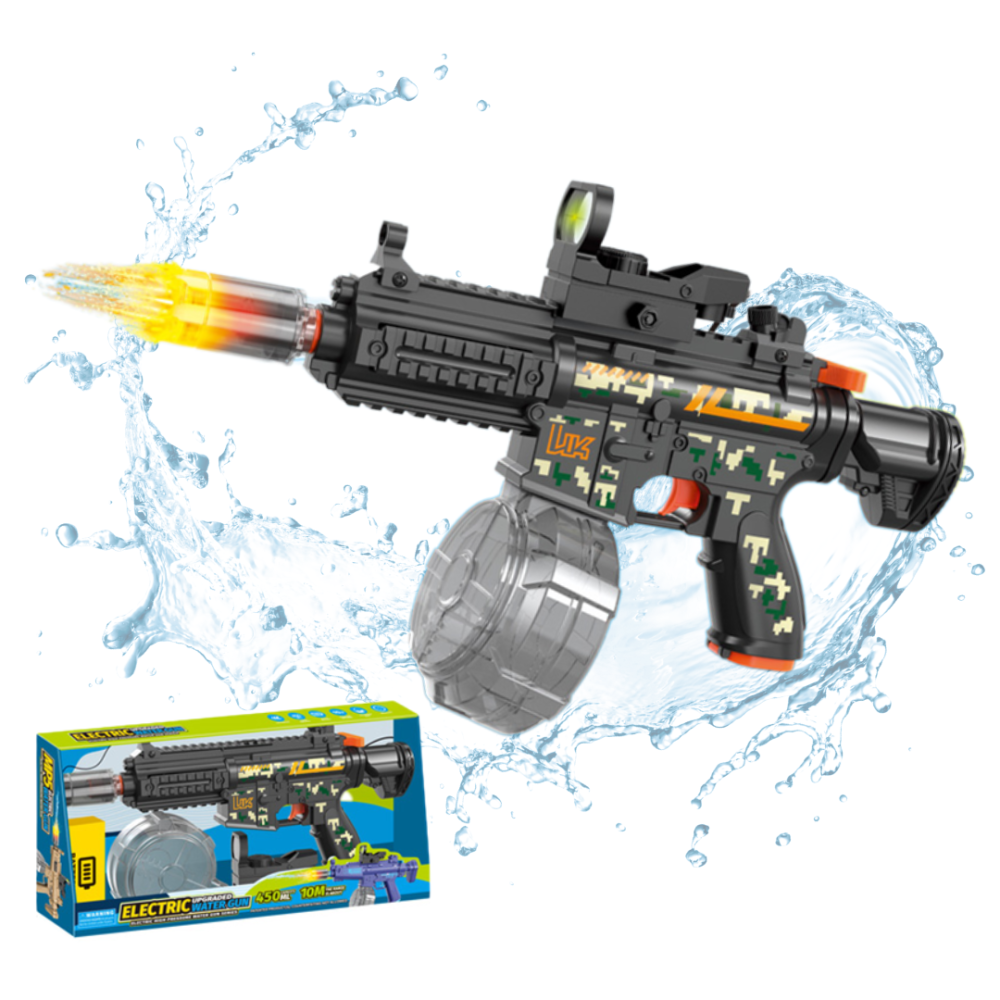 Водный электрический пистолет для детей, водный автомат M416 на аккумуляторе с подсветкой, игрушечный, черный Каменец-Подольский - изображение 1