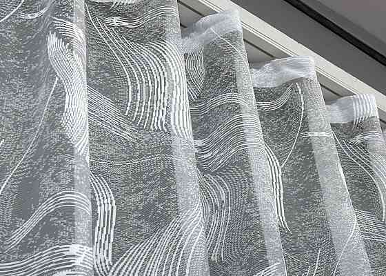 Тюль жаккард, цвет белый 1594т Киев