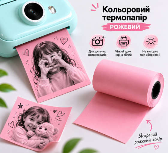 Кольорова термострічка для термофотоапаратів - рожева Київ