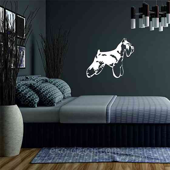 Декоративне настінне Панно «Шнауцер», Декор на стіну 50*45 см, Білий Київ