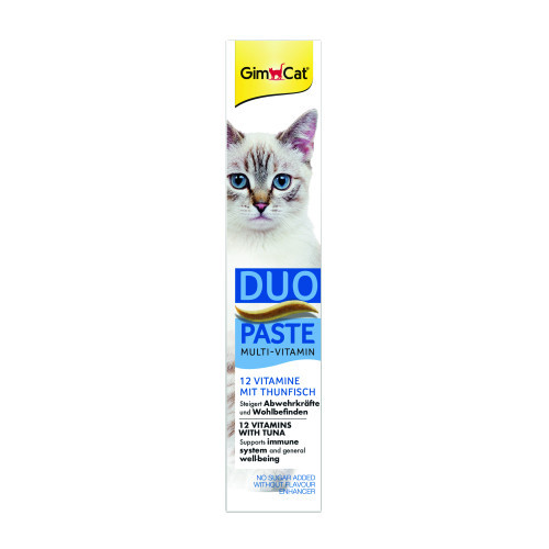 Паста GimCat DUO PASTE Multi-vitamin 12 vitamins with tuna для кошек всех пород 12 витаминов и тунец 50г Киев - изображение 3
