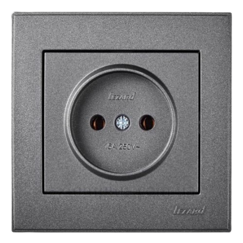 RAIN антрацит Розетка внутрішня без заземлення Лезард Житомир - фото 1