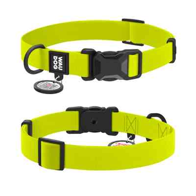 Ошейник для животных WAUDOG Magnet c QR паспортом, магнитная пряжка-фастекс M лимонный (279526) Винница