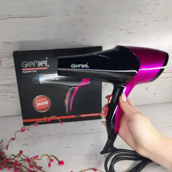 Фен для волос Gemei GM-1766 2600 Вт Подача холодного воздуха Концентратор узкий Коломия