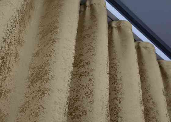 Комплект готових штор VR-Textil Жакард Мармур Al1 № 438ш Темно бежевий 150х290 см 2 шт (30-178) Київ