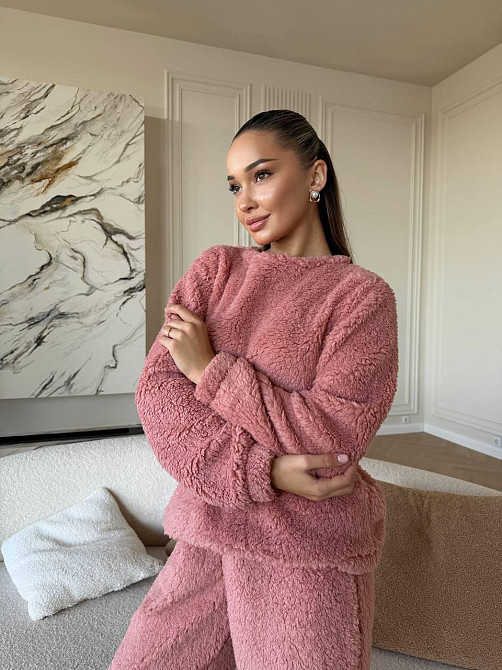 Жіноча махрова піжама Teddy Пудровий 42/46 Харків - фото 6