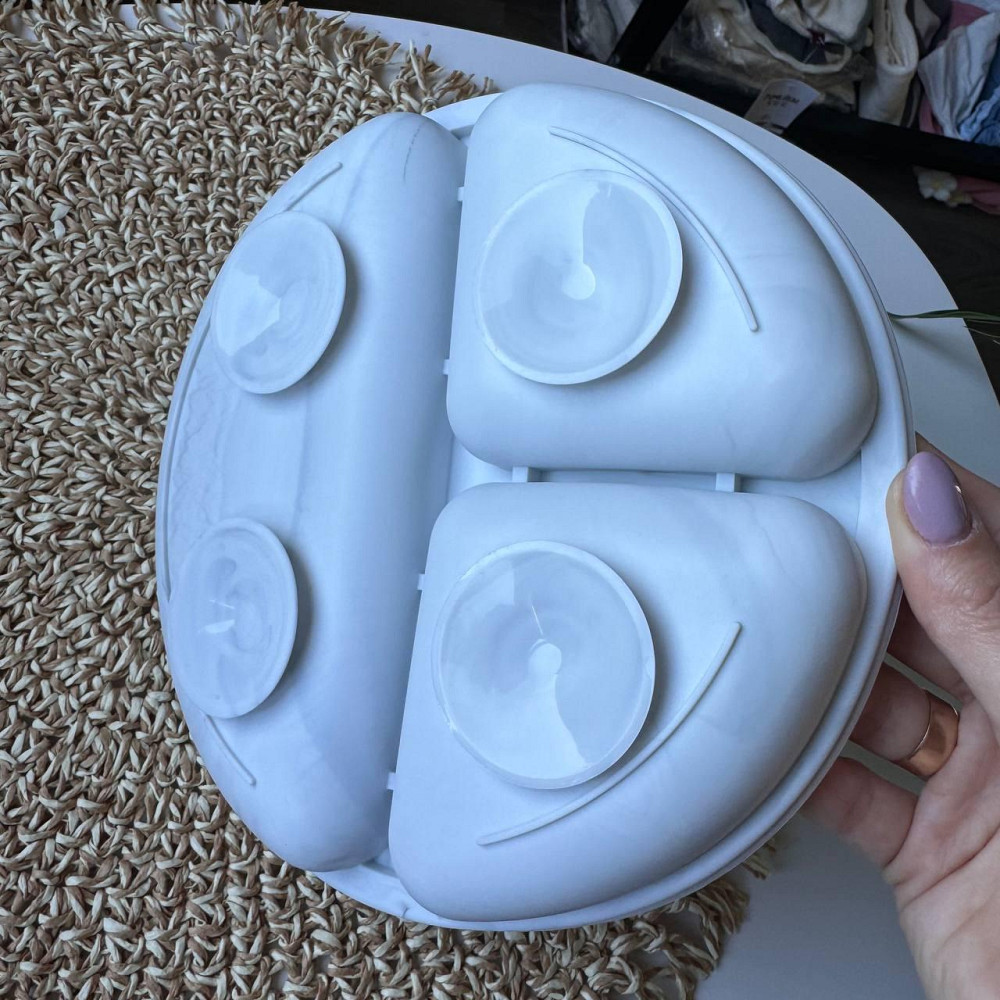 Набор детской силиконовой посуды для детей удобная силиконовая посуда на присосках 9 предметов белый мрамор Киев - изображение 8