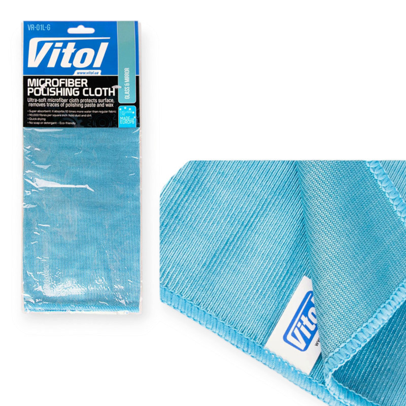 Серветка для скла (40х30) блакитна vitol універсальна Мукачево - фото 1