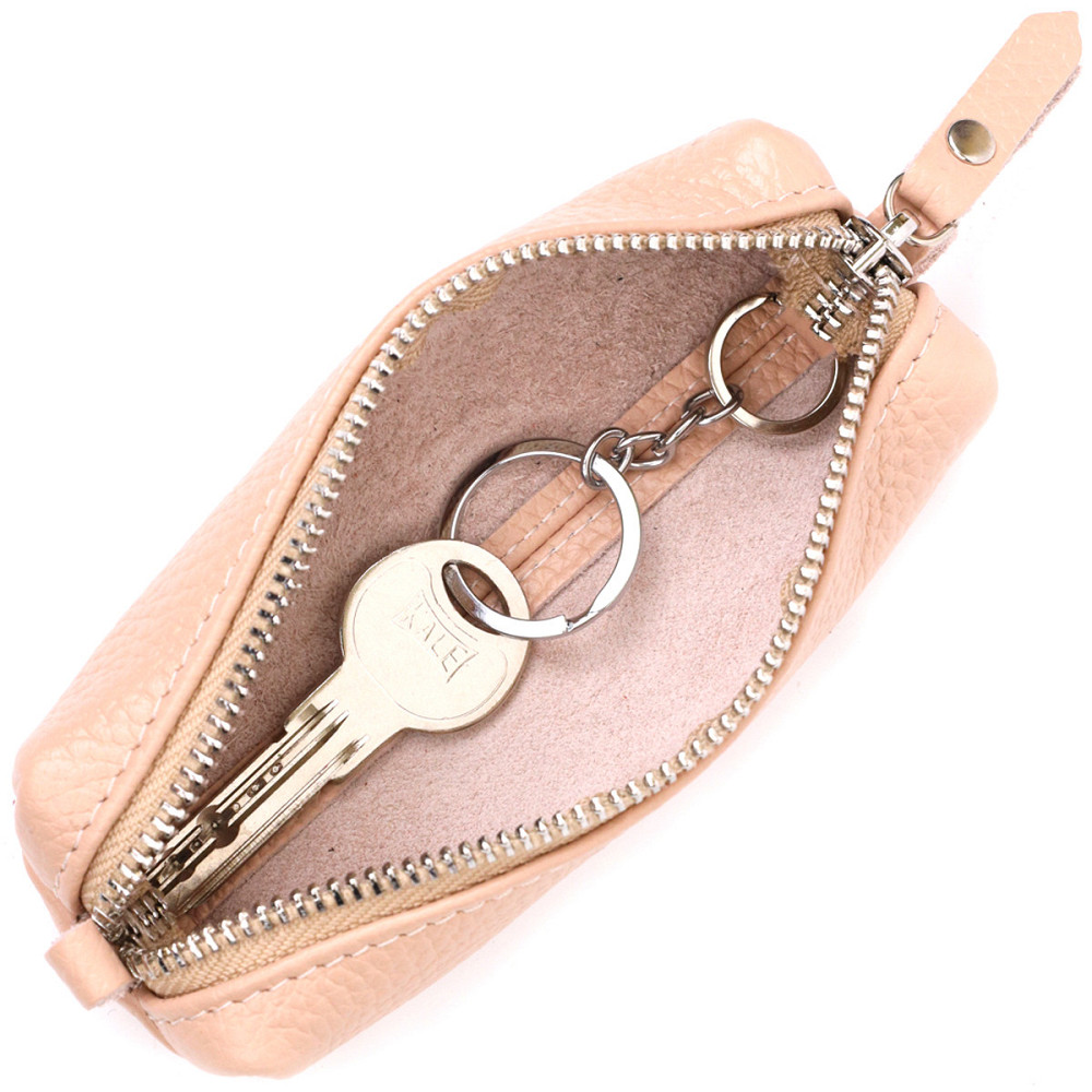Красива жіноча шкіряна ключниця GRANDE PELLE 11638 Рожевий Київ - фото 4
