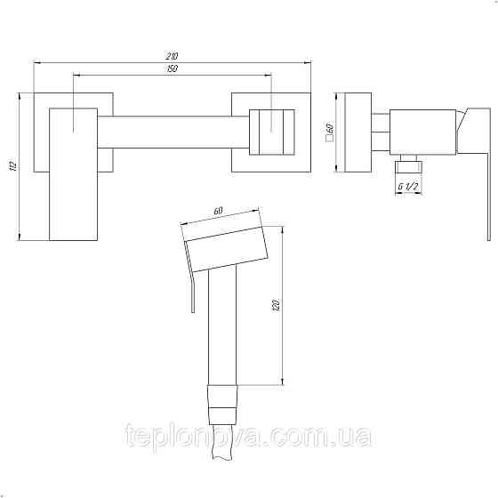 Смеситель гигиенический Globus Lux WIEN SBQ-5-106MIX-SS Черновцы