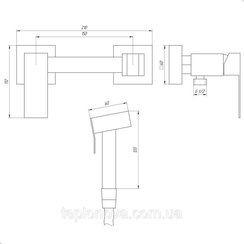 Смеситель гигиенический Globus Lux WIEN SBQ-5-106MIX-SS Черновцы - изображение 5