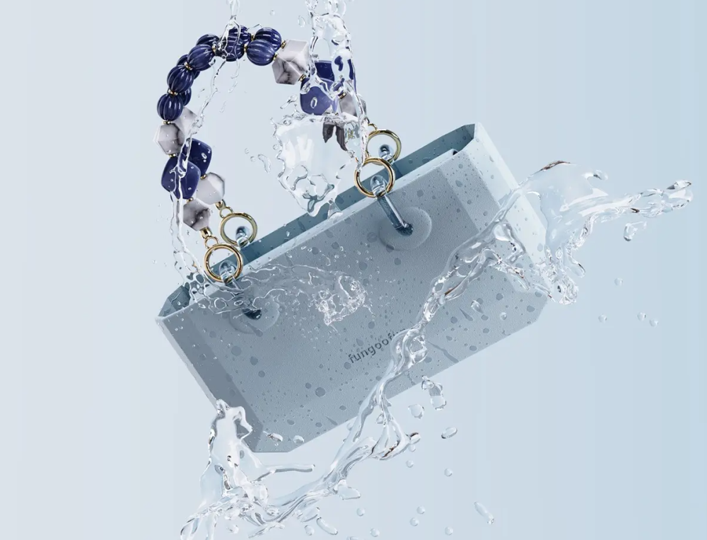 Сумочка силіконова клатч жіночий на ремінці з ручками водонепроникна сумка Fungoofun, повсякденна, блакитна Кам'янець-Подільський - фото 4