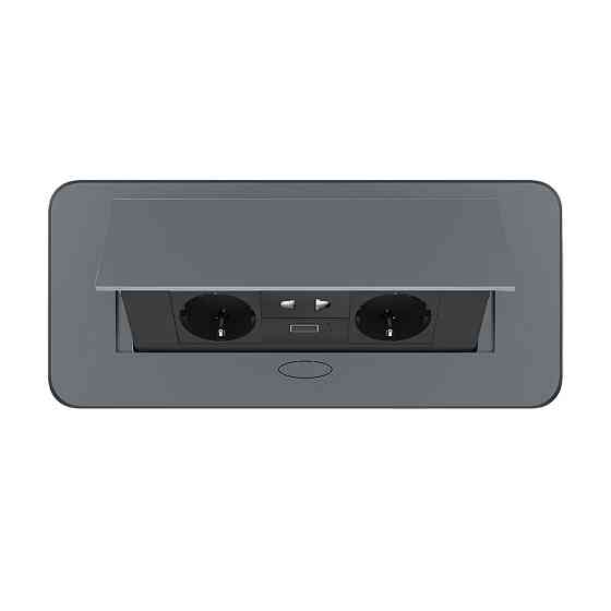 LIVOLO Меблева розетка потрійна LIVOLO сіра, вбудована у стільницю, з USB 10 Вт, універсальною Коломия