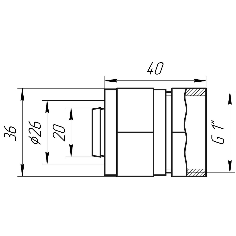 Муфта із внутрішньою різьбою APE ITALY 702 L 1″x26 Тернополь - изображение 5