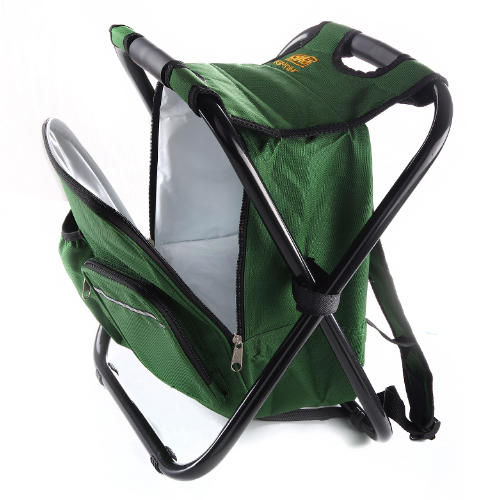 Стілець розкладний без спинки + термосумка-рюкзак 28*35*43см (профіль19мм) стальний каркас СИЛА Житомир