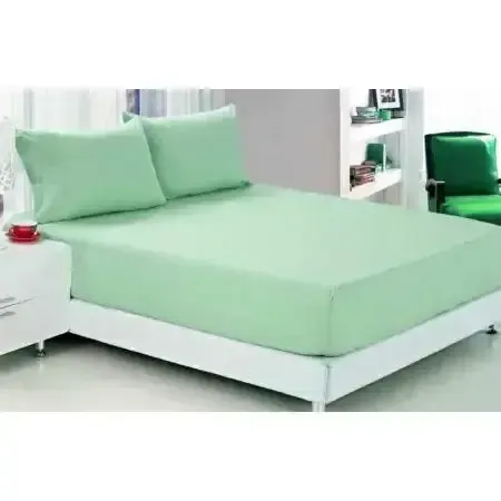 мятная Простынь махровая на резинке Anisa с наволочками (220х240+30 см) Коломия - фото 1