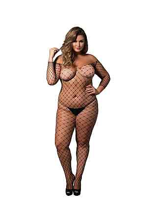 Бодістокінг Leg Avenue Off the shoulder bodystocking Black Queen Size Sex Aura Київ