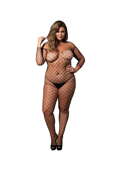 Бодістокінг Leg Avenue Off the shoulder bodystocking Black Queen Size Sex Aura Київ - фото 3