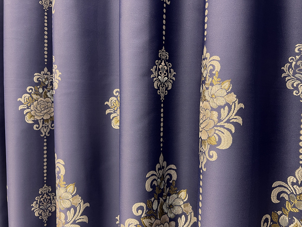 Комплект готових штор VR-Textil з вишивкою гладдю № 2056ш Синій 100х270 см 2шт (31-0059) Київ - фото 8