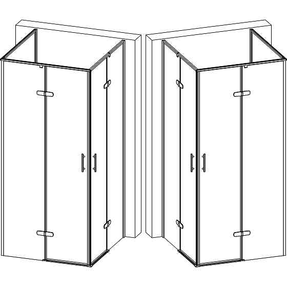 Душова кабіна квадратна без піддона від стіни WDA N90TC BRAVO (1уп.) Киев