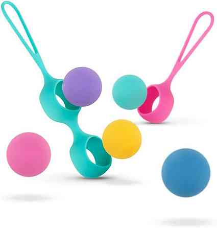Набір вагінальних кульок PMV20: Vita – Kegel Ball Set, маса 40, 50, 60 г, два тримачі Sex Aura Київ
