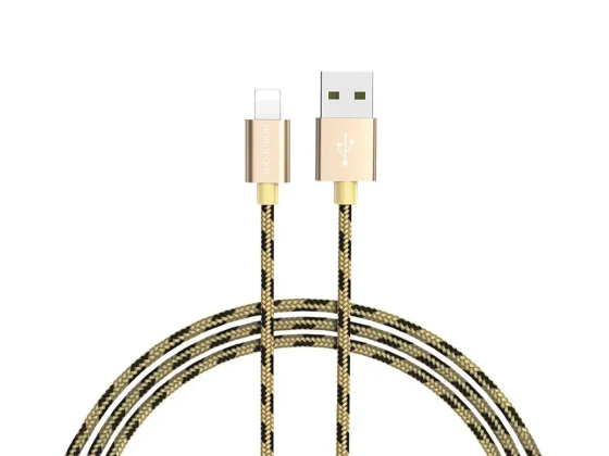 Кабель USB - Lightning Borofone BX24 1м 2А швидка зарядка для iPhone iPad нейлоновий шнур із чіпом захисту Одеса