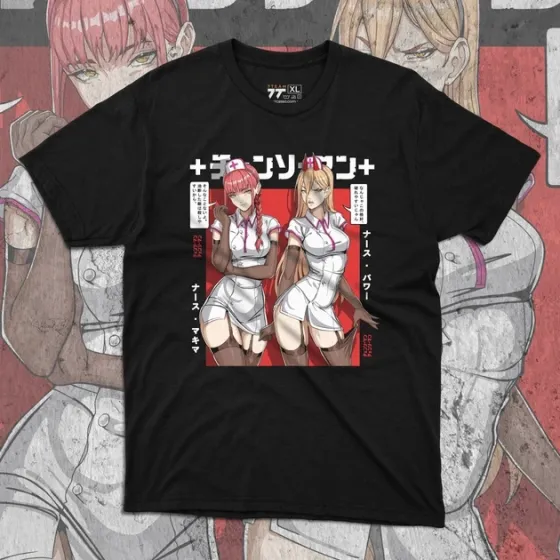 Футболка мужская с принтом Человек Бензопила Макіма і Павер Размер 48 Anime0912 Днепр