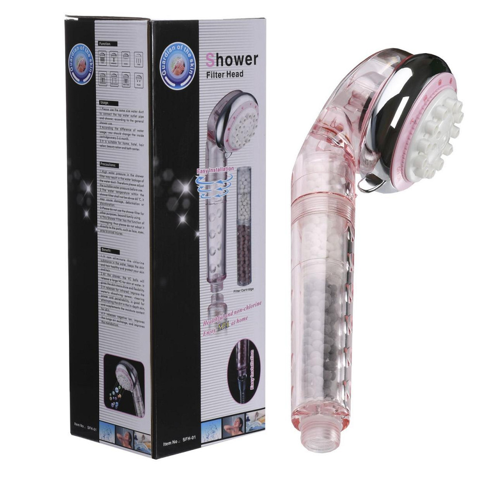 Лейка д/душа г/массаж. +КАРТРИДЖ (розовая) SFH-01 Pink Киев - изображение 1