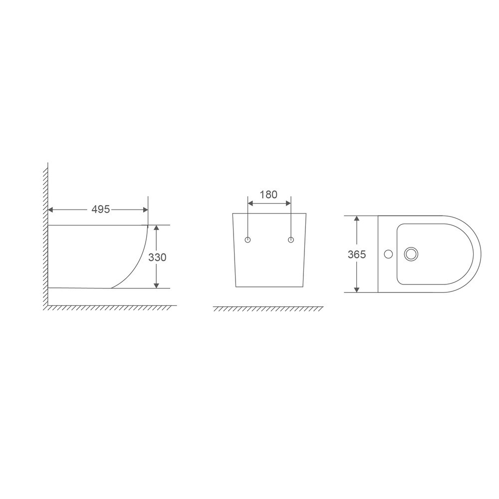 Биде подвесное Mixxus Premium Ellipse-0501 495x365x325mm (MP6469) Киев - изображение 2