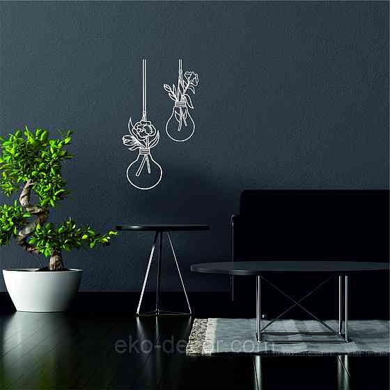 Декоративне настінне Панно «Лампочки», Декор на стіну 110*64 см, Білий Київ