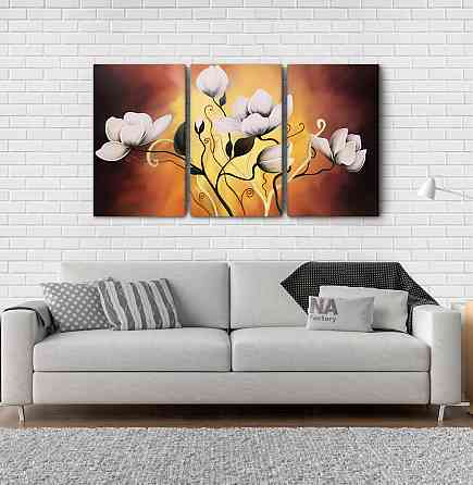 Модульна картина Абстракція Магнолія (53х100см) Аrt-234_3А Київ