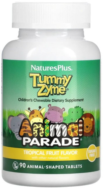 Ферменти + пробіотики для дітей Nature's Plus Animal Parade Tummy Zyme Enzymes & Probiotics 90 таб Тропік Київ - фото 1