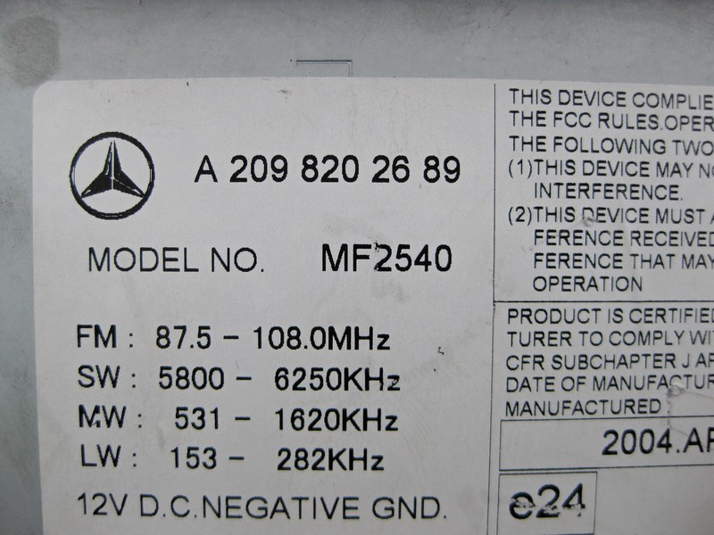 Mercedes-Benz  A2098202689 Аудіосистема Audio 20 для CLK C209 Одеса - фото 4