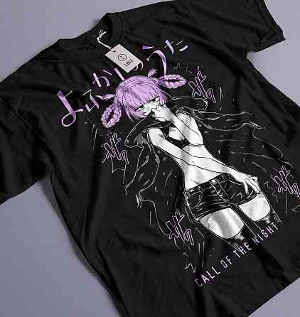 Футболка з аніме принтом Коу Йаморі Назуна Нанакуса оверсайз (S/M/L) Чорний AnimeJ0865 Дніпро