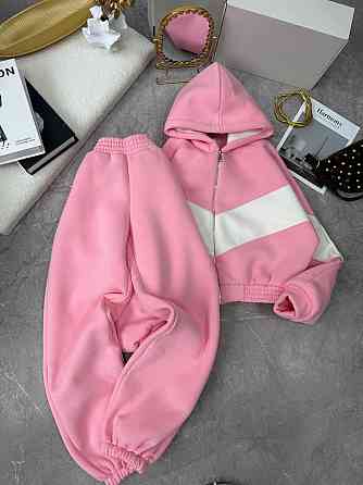 Женский теплый костюм из качественной тринитки на флисе Розовый, 42/44 Одесса