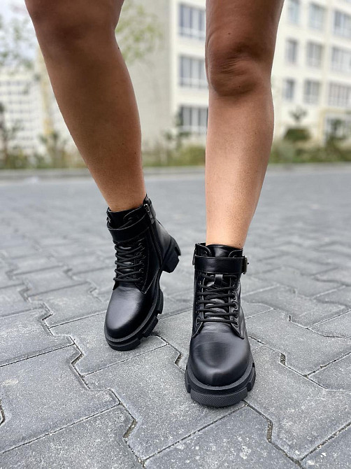 Molly Черевики жіночі MOLLY чорні натуральна шкіра зима висота 13 см (5165) Коломыя - изображение 8