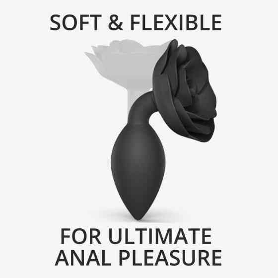 Силіконова анальна пробка Love To Love OPEN ROSES L SIZE - BLACK ONYX Sex Aura Київ