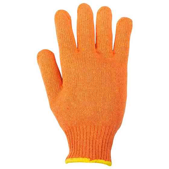 Трикотажные перчатки без точечного ПВХ покрытия р10 Универсал (оранжевые) КРАТНО 12 парам SIGMA (9441441) Ровно