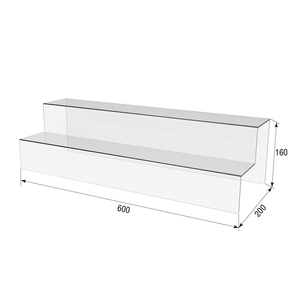 Гірка EKOSTAR під товар на 2 сходинки з акрилу 600х200х160 Київ - фото 3