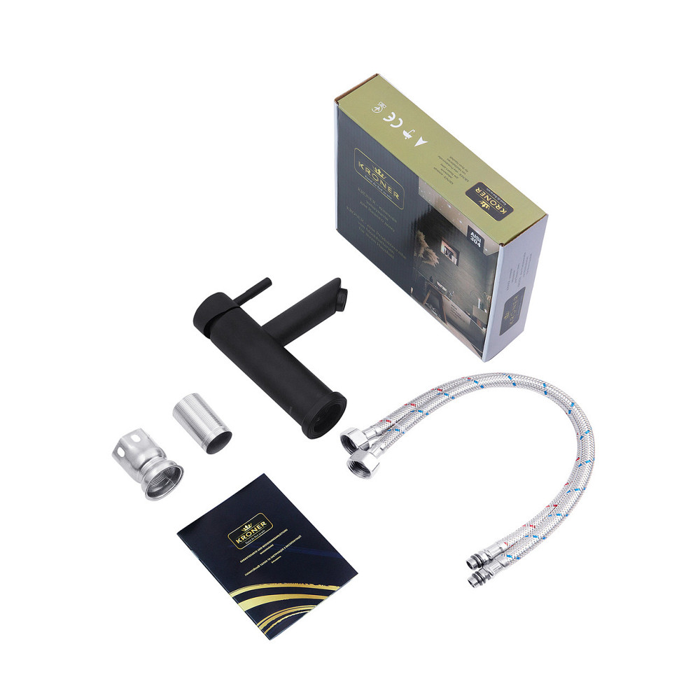 Змішувач для раковини Kroner KRP Edelstahl Klassisch - SCH010 чорний Київ - фото 7