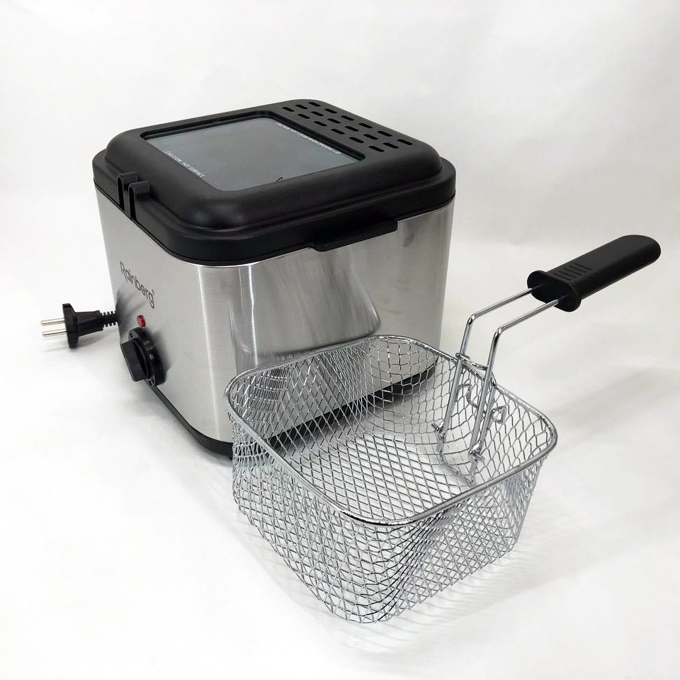 Фритюрница для дома Rainberg RB-2219 с терморегулятором и съемной чашей электрофритюрница мини фритюрница ZV-48 Львов - изображение 14