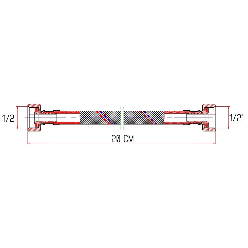 Гнучка підводка для води Thermo Alliance Forte ВВ 20 см SF381W20 Київ - фото 2